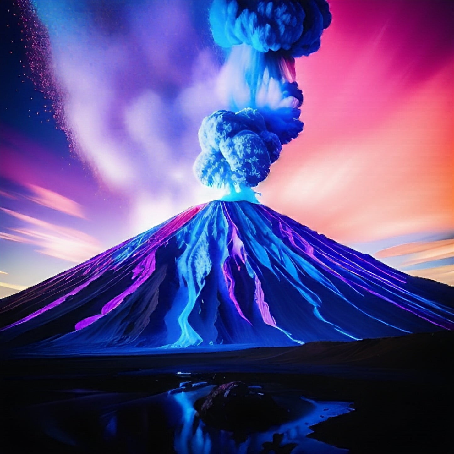 Pack of images colorful volcano explosion of fireworks 4k