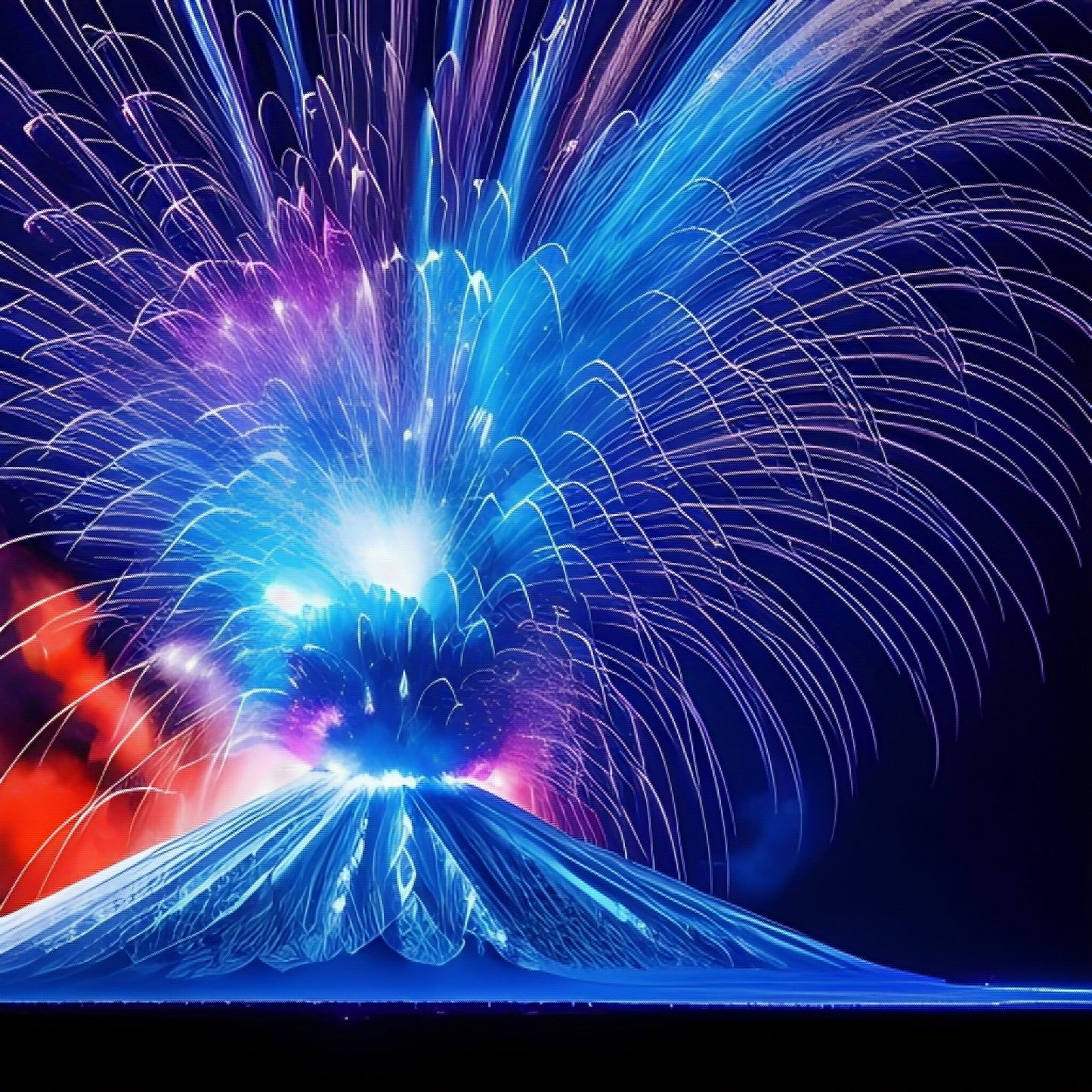 Pack of images colorful volcano explosion of fireworks 4k