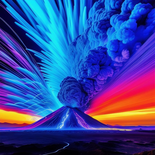 Pack of images colorful volcano explosion of fireworks 4k