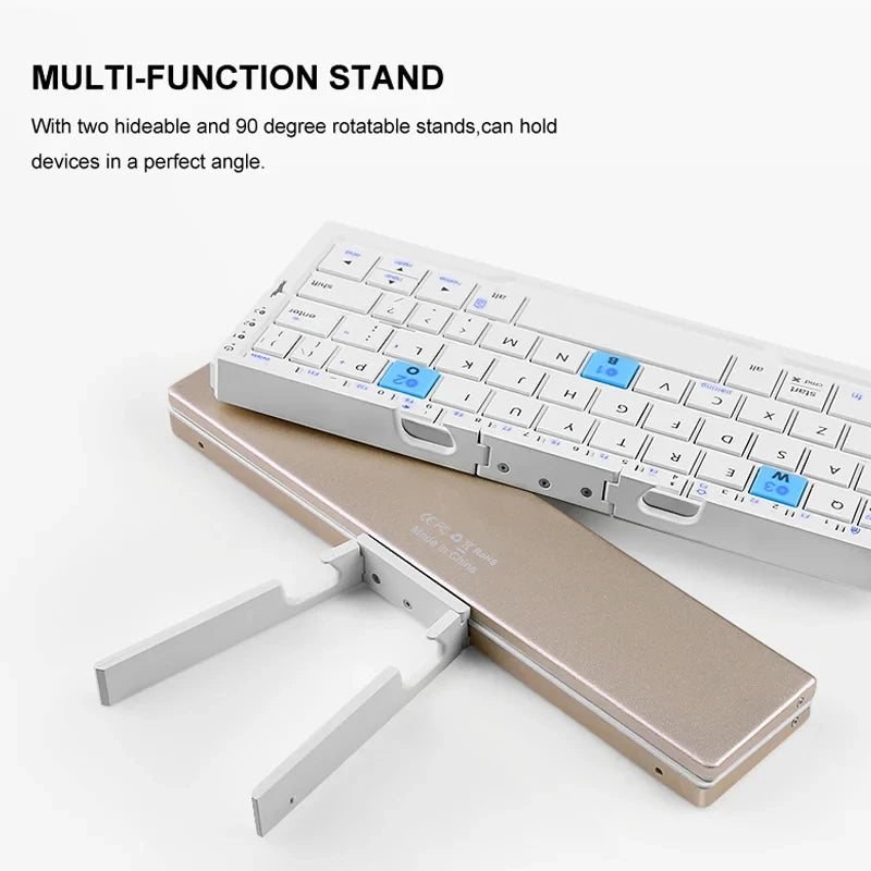 Arco Mini: Teclado Plegable Bluetooth con Soporte para 3 Dispositivos, Recargable y de Aleación de Aluminio para Teléfonos y Tabletas