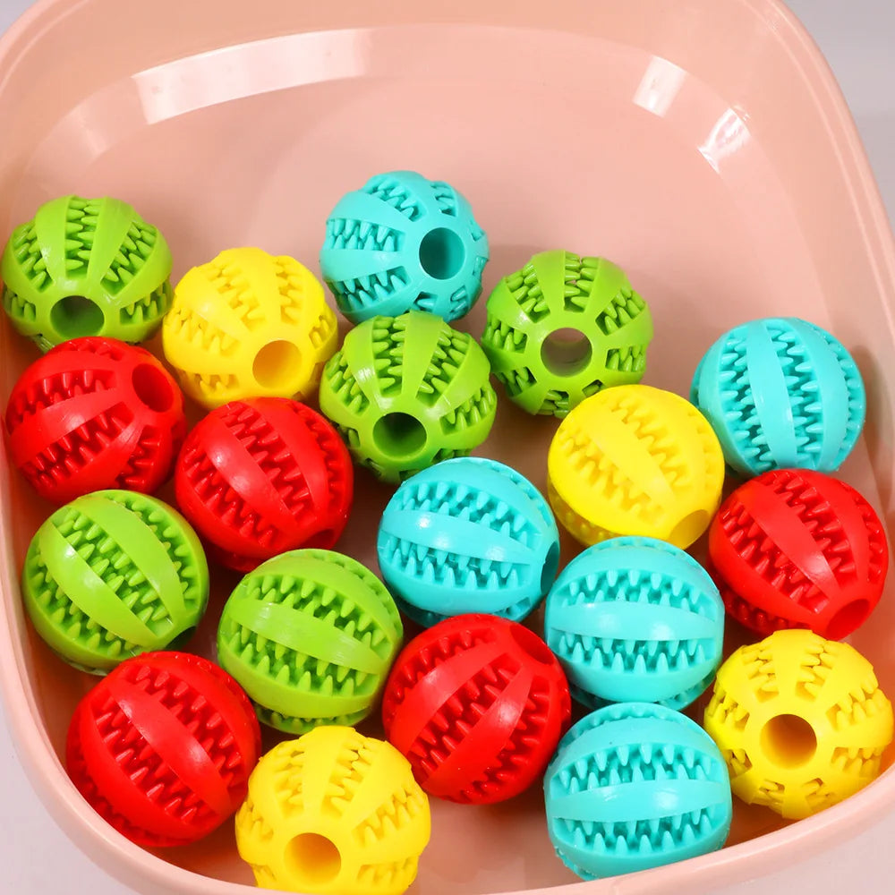 Silicone Pet Dog Toy Ball Interactive Bite-resistant Chew Toy for Small Dogs Tooth Cleaning Elasticity Ball Pet Products